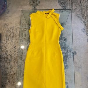 Zara yellow bow detail dress